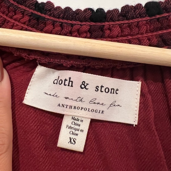 Cloth & Stone Sara Plaid Blouse by Anthropologie - Size XS - Picture 6 of 7